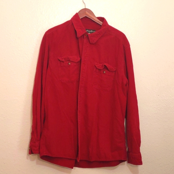 Eddie Bauer Other - SLIGHTLY USED EDDIE BAUER CORDUROY SIZE XL COLOR RED LONG SLEEVE 100% COTTON